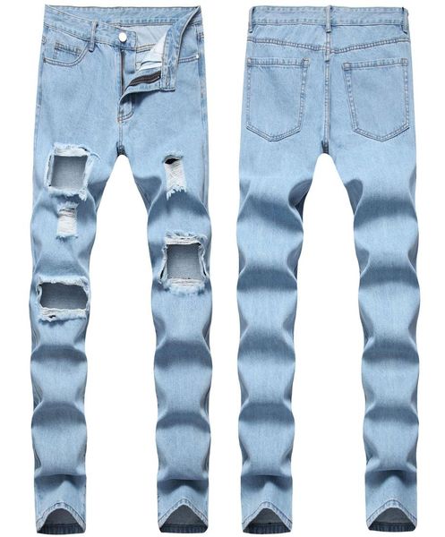 causal mens jeans men distressed ripped jeans slim fit straight denim washed destroyed hole biker jeans hip hop men streetwear 0605693645, Blue
causal mens jeans men distressed ripped jeans slim fit straight denim washed destroyed hole biker jeans hip hop men streetwear 0605693645, Blue