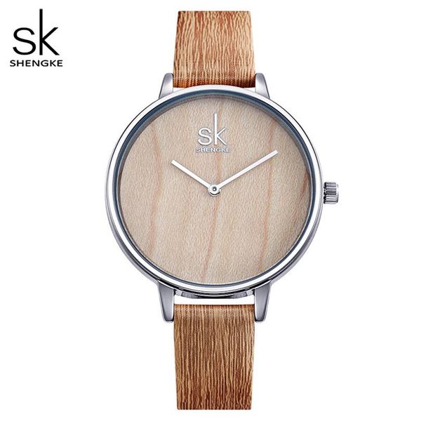 shengke new creative women watches casual fashion wood leather watch simple female quartz wristwatch relogio feminino2773, Slivery;brown
shengke new creative women watches casual fashion wood leather watch simple female quartz wristwatch relogio feminino2773, Slivery;brown