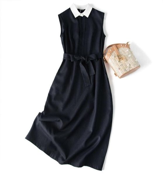 office lady silk and cotton peter pan collar tank dress sleeveless straight solid women designers dresses high fashion 2105084600887, Black;gray
office lady silk and cotton peter pan collar tank dress sleeveless straight solid women designers dresses high fashion 2105084600887, Black;gray