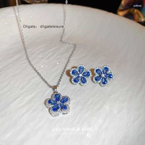 pendant necklaces women party necklace earring romantic sapphire flower ear jewelry wedding gift, Silver
pendant necklaces women party necklace earring romantic sapphire flower ear jewelry wedding gift, Silver