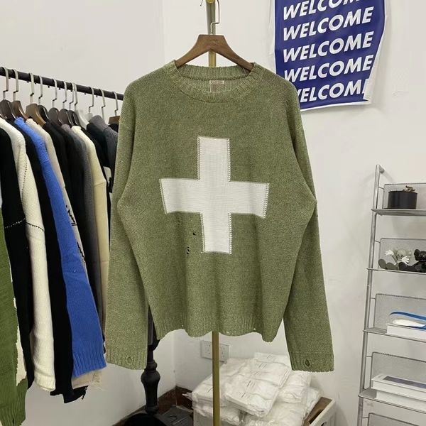 men's sweaters winter hole cross pattern knitting clothing green kapital sweater men women sweatshirts 230823, White;black
men's sweaters winter hole cross pattern knitting clothing green kapital sweater men women sweatshirts 230823, White;black