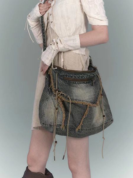 evening bags denim light blue handbag large female shopper drawstring jean tote bag multi pocket decoration women's eco shoulder bags 2
evening bags denim light blue handbag large female shopper drawstring jean tote bag multi pocket decoration women's eco shoulder bags 2