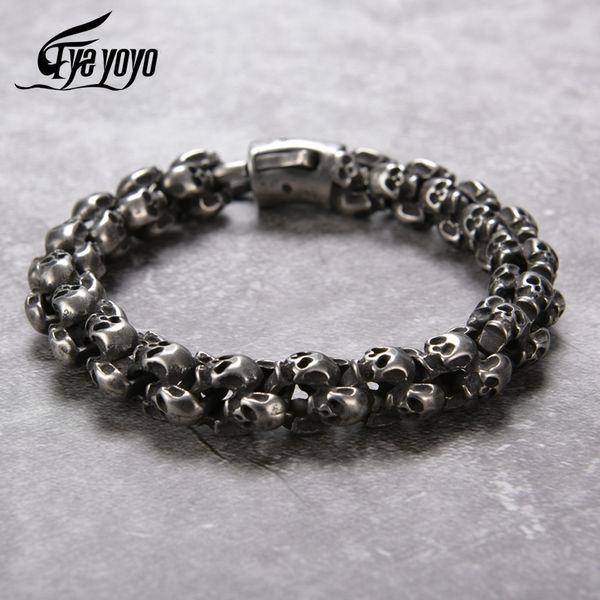 bangle eyeyoyo punk skull bracelets men stainless steel shiny matte skull charm link chain brecelets male gothic jewelry 230824, Black
bangle eyeyoyo punk skull bracelets men stainless steel shiny matte skull charm link chain brecelets male gothic jewelry 230824, Black