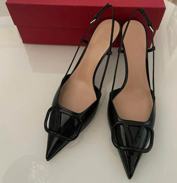 luxury women sandal heels v-logos signature patent leather slingback pumps luxury sandals women's high heels senior fashion designer sh, Black
luxury women sandal heels v-logos signature patent leather slingback pumps luxury sandals women's high heels senior fashion designer sh, Black