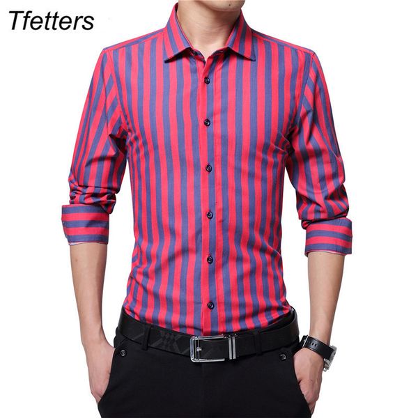 men's casual shirts tfetters brand men striped long sleeve mens cotton turn down collar chemise homme plus size 5xl 230823, White;black
men's casual shirts tfetters brand men striped long sleeve mens cotton turn down collar chemise homme plus size 5xl 230823, White;black