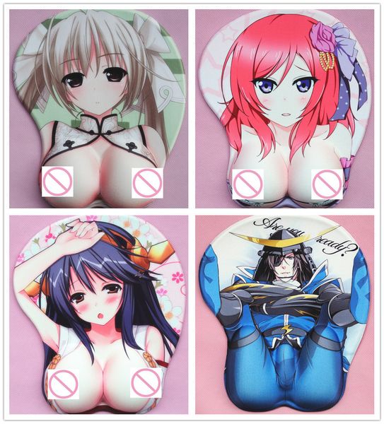 Image of Mouse Pads Wrist Rests version Japanese anime 3d mouse pad wristbands Cartoon Creative sexy Chest beauty 230823