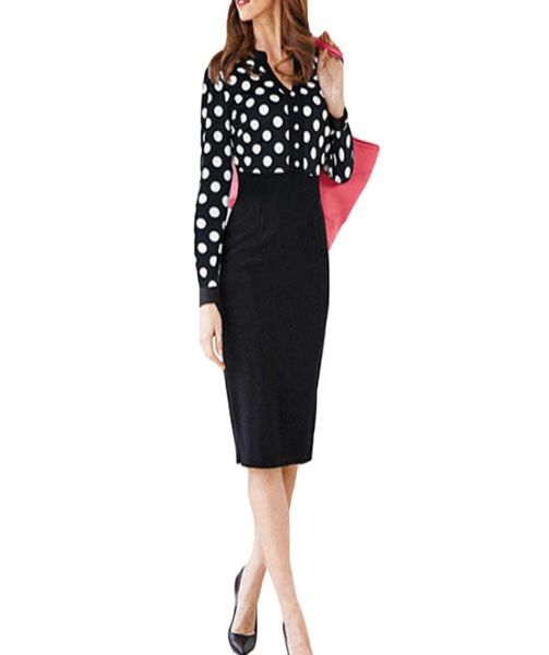 women casual elegant black dot print dress work business office stitching bodycon pencil dress patchwork long sleeve v neck1607547, Black;gray
women casual elegant black dot print dress work business office stitching bodycon pencil dress patchwork long sleeve v neck1607547, Black;gray