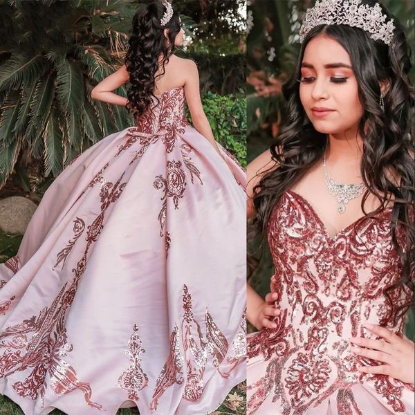 2023 rose gold sequined lace quinceanera dresses ball gown puffy sweetheart sequins blush pink sweet 16 party prom dress evening gowns plus, Blue;red
2023 rose gold sequined lace quinceanera dresses ball gown puffy sweetheart sequins blush pink sweet 16 party prom dress evening gowns plus, Blue;red