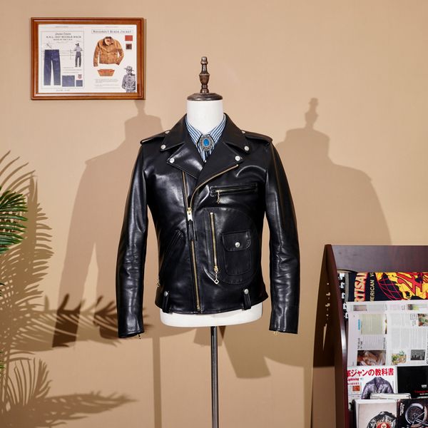 men's jackets blunt razor classic j24 italian uncoated oil waxed cowhide leather slant zipper jacket american vintage short biker 23082, Black;brown
men's jackets blunt razor classic j24 italian uncoated oil waxed cowhide leather slant zipper jacket american vintage short biker 23082, Black;brown