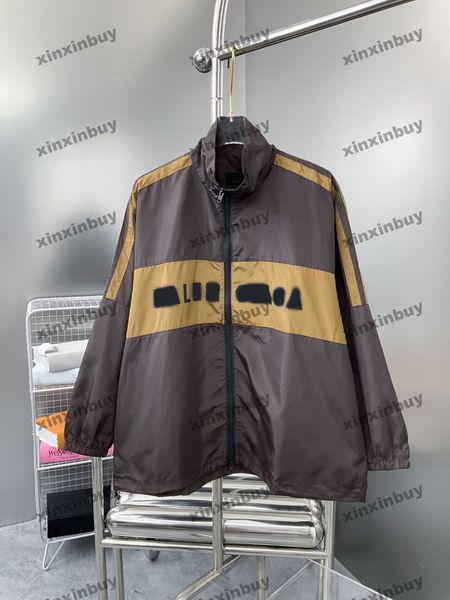 xinxinbuy men designer coat jacket windbreaker panelled letter print long sleeve women gray black white khaki blue xs-xl, Black;brown
xinxinbuy men designer coat jacket windbreaker panelled letter print long sleeve women gray black white khaki blue xs-xl, Black;brown