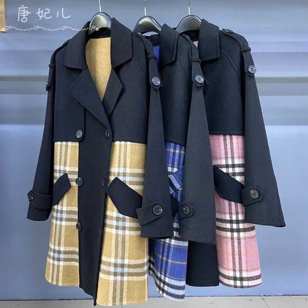 women woolen coat burb designer trench coat women fashion windbreaker classic tb long jacket women's long coats belt lapel jackets, Black
women woolen coat burb designer trench coat women fashion windbreaker classic tb long jacket women's long coats belt lapel jackets, Black