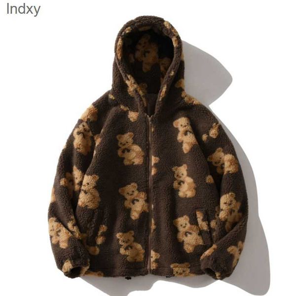 hip hop lambswool jacket bear print half-zip pullover hoodie men harajuku streetwear loose hooded couple jacket winter, Black;brown
hip hop lambswool jacket bear print half-zip pullover hoodie men harajuku streetwear loose hooded couple jacket winter, Black;brown