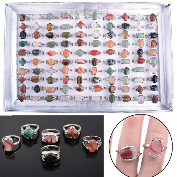 whole 100pcs various natural stone rings size 16-20 including display box234b, Silver
whole 100pcs various natural stone rings size 16-20 including display box234b, Silver