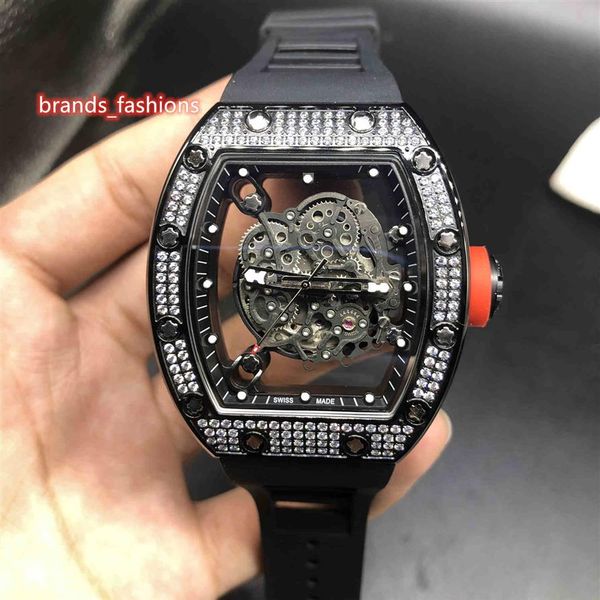 men's ice diamond watches openwork face watch diamond case watch black rubber strap fully automatic mechanical wristwatch261h, Slivery;brown
men's ice diamond watches openwork face watch diamond case watch black rubber strap fully automatic mechanical wristwatch261h, Slivery;brown