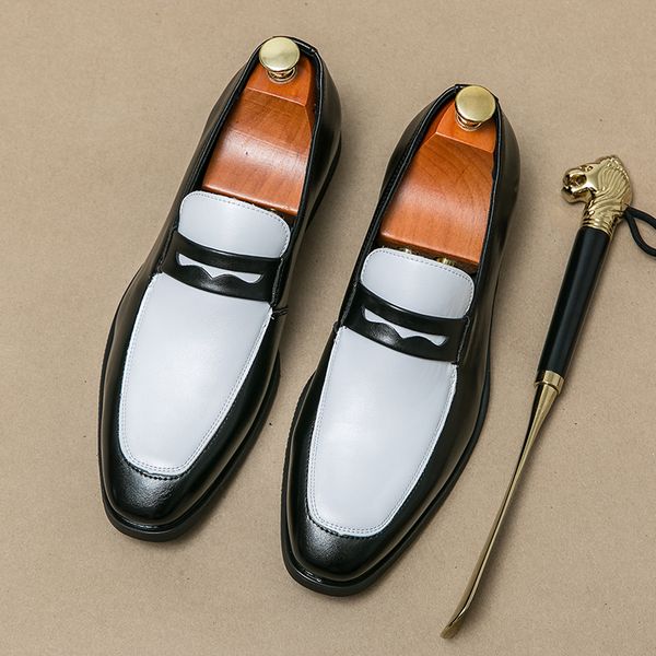 dress shoes men loafers square toe slip-on mixed colors business formal shoes size 38-48 mens shoes 230824, Black
dress shoes men loafers square toe slip-on mixed colors business formal shoes size 38-48 mens shoes 230824, Black