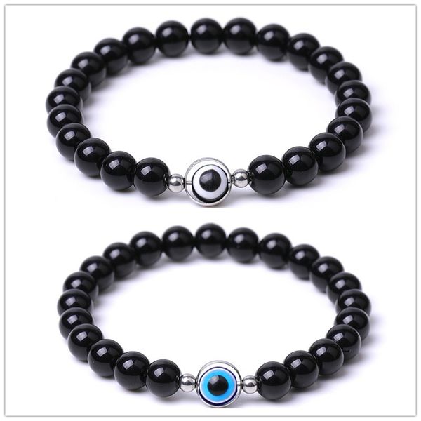 8mm bright black evil eyes bracelet blue eye bead bracelet for women men couple jewelry
8mm bright black evil eyes bracelet blue eye bead bracelet for women men couple jewelry