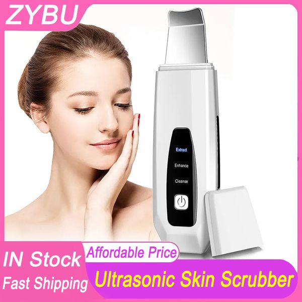 ultrasonic skin scrubber remover blackhead ems ion micro current leading-in nutrition peeling facial scrubber shovel deep cleaning face lift