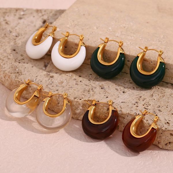 stud multiple colors year jewellery acrylic white clear green burgundy small round fat stainless steel hoop earrings for women 230824, Golden;silver
stud multiple colors year jewellery acrylic white clear green burgundy small round fat stainless steel hoop earrings for women 230824, Golden;silver