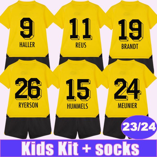 2023 24 hazard kids kit soccer jerseys reus haaland brandt hummels home yellow children's clothing football shirts, Black
2023 24 hazard kids kit soccer jerseys reus haaland brandt hummels home yellow children's clothing football shirts, Black