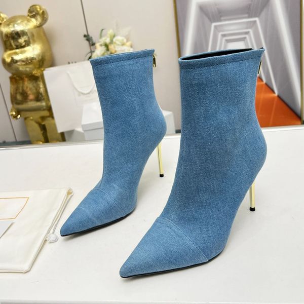 qualit denim ankle zip boots pointed toe stiletto heels printed leather sole bootsies women' luxury designer chelsea dress shoes factor, Black
qualit denim ankle zip boots pointed toe stiletto heels printed leather sole bootsies women' luxury designer chelsea dress shoes factor, Black