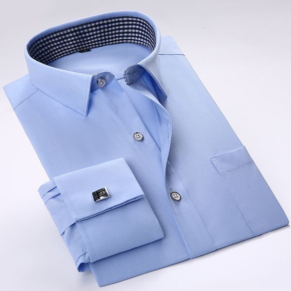 men's dress shirts quality french cufflinks shirt men's long sleeve tuxedo male brand slim fit white button cuff social men dress, White;black
men's dress shirts quality french cufflinks shirt men's long sleeve tuxedo male brand slim fit white button cuff social men dress, White;black