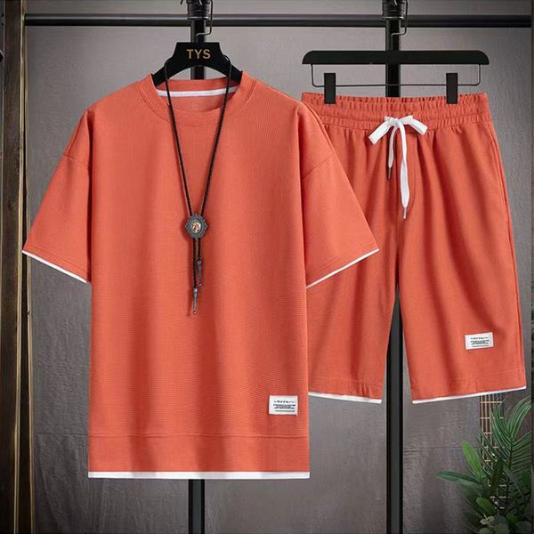 men's tracksuits 2023 summer style men suit short sleeved casual tshirt stretch shorts solid color trend fashion beach twopiece streetw, Gray
men's tracksuits 2023 summer style men suit short sleeved casual tshirt stretch shorts solid color trend fashion beach twopiece streetw, Gray