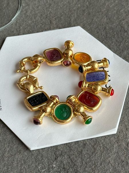 bangle brass statement chunky colorful retro beads bracelet women jewelry designer t show runway gown rare ins japan korean trendy 230824, Black
bangle brass statement chunky colorful retro beads bracelet women jewelry designer t show runway gown rare ins japan korean trendy 230824, Black