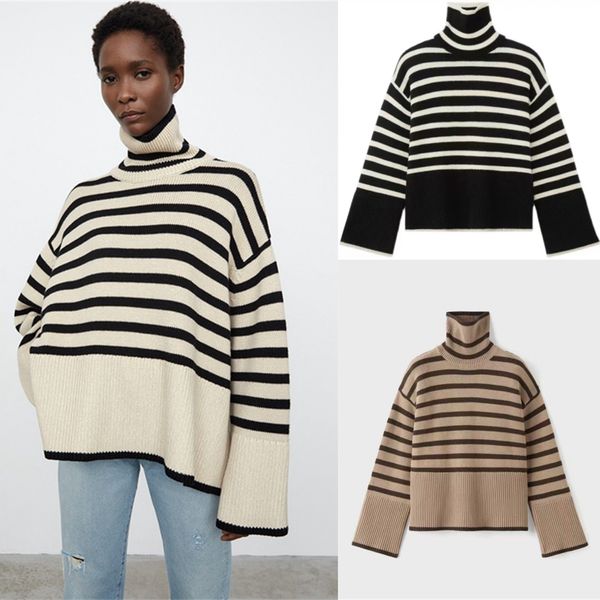 women's sweaters totem* annecy women's sweater high neck wool classic stripe splice knitwear slouchy winter 230824, White;black
women's sweaters totem* annecy women's sweater high neck wool classic stripe splice knitwear slouchy winter 230824, White;black