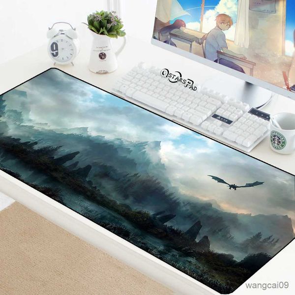 Image of Mouse Pads Wrist Skyrim Mouse Pad Pattern Gamer 900x400mm Mouse Mat Large Gaming Mousepad Padmouse Desk Computer Accessories R230824