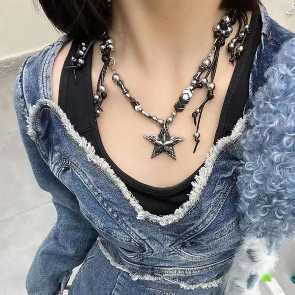 designer spicy girl y2k five star manger necklace fashion design high grade super hard core punk men's and women's clavicle, Silver
designer spicy girl y2k five star manger necklace fashion design high grade super hard core punk men's and women's clavicle, Silver