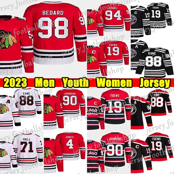 #98 connor bedard reverse retro hockey jersey #90 tyler johnson jonathan toews taylor hall corey perry patrick kane seth jones nick foligno, Black;red
#98 connor bedard reverse retro hockey jersey #90 tyler johnson jonathan toews taylor hall corey perry patrick kane seth jones nick foligno, Black;red