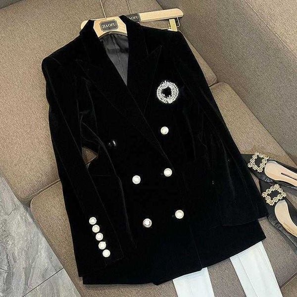 designer high-end women's suits autumn/winter new velvet suit coat women's advanced temperament commuter versatile slim fit mid le, White;black
designer high-end women's suits autumn/winter new velvet suit coat women's advanced temperament commuter versatile slim fit mid le, White;black