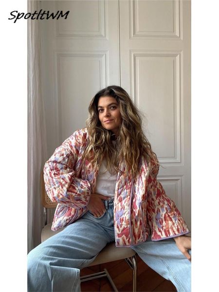 women's jacket vintage patchwork printed cotton coat female long sleeve loose jacket 2023 autumn ladies chic warm high streetwear 23082, Black;brown
women's jacket vintage patchwork printed cotton coat female long sleeve loose jacket 2023 autumn ladies chic warm high streetwear 23082, Black;brown
