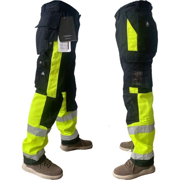 men's pants cargo men work with multi pockets hi vis two tone workwear reflective working repairman 230824, Black
men's pants cargo men work with multi pockets hi vis two tone workwear reflective working repairman 230824, Black