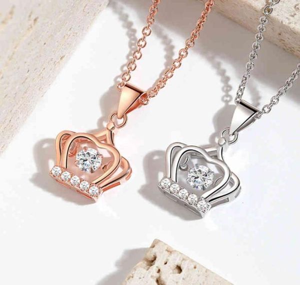18k rose gold dancing pendant collarbone chain japane and korean version simple dign pulsating heart crown smart necklace8756350, Silver
18k rose gold dancing pendant collarbone chain japane and korean version simple dign pulsating heart crown smart necklace8756350, Silver