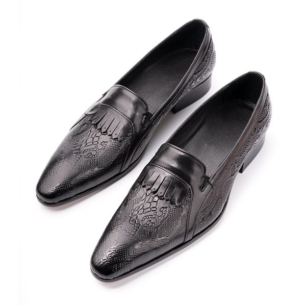 dress shoes men leather shoes first layer of cowhide business shoes pointed toe fashion platform work men loafers zapatos de vestir hombre 2, Black
dress shoes men leather shoes first layer of cowhide business shoes pointed toe fashion platform work men loafers zapatos de vestir hombre 2, Black