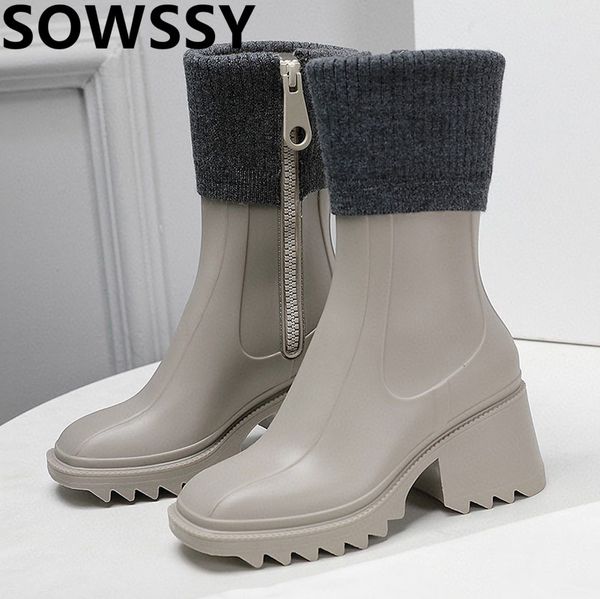 boots square toe rubber fashion rain womens thick sole panel side zipper solid color heel versatile short 230823, Black
boots square toe rubber fashion rain womens thick sole panel side zipper solid color heel versatile short 230823, Black