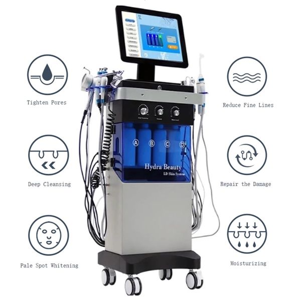 hydro facial machine aqua peeling hydra dermabrasion facials machine/h2o2 6 in 1 deep clear oxygen spray hydrofacials, Black;white
hydro facial machine aqua peeling hydra dermabrasion facials machine/h2o2 6 in 1 deep clear oxygen spray hydrofacials, Black;white