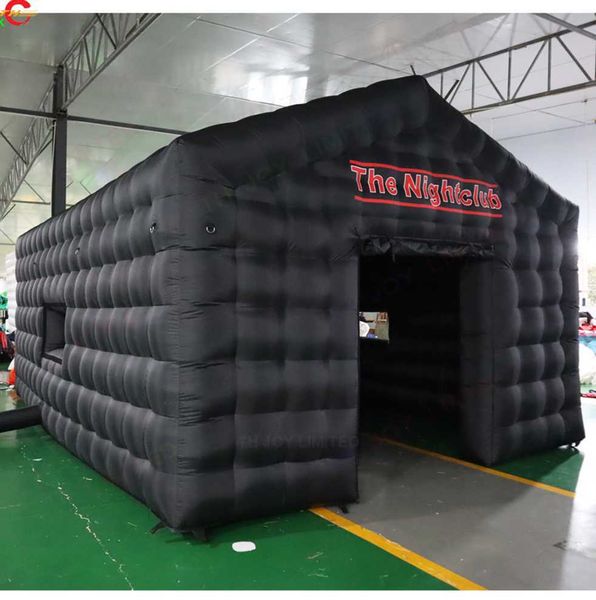 Image of wholesale 7x5mx4m (23x16.5x13.2ft) Outdoor Activities Free Air Ship Custom Inflatable Disco Light Nightclub Tent Black Party Cube Bar Tent Inflatable Night Club Tent