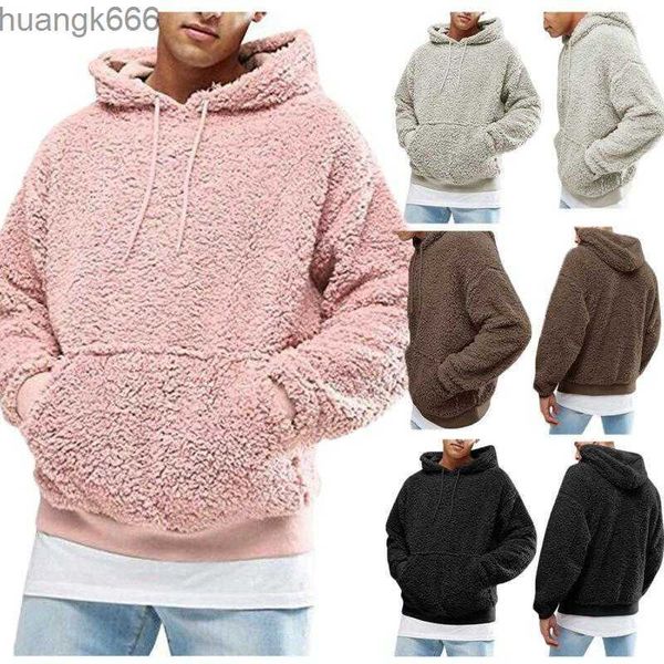 men's hoodies & sweatshirts 2021 winter men warm faux fur teddy bear hoodie hooded sweatshirt pullover casual baggy coat putwear, Black
men's hoodies & sweatshirts 2021 winter men warm faux fur teddy bear hoodie hooded sweatshirt pullover casual baggy coat putwear, Black