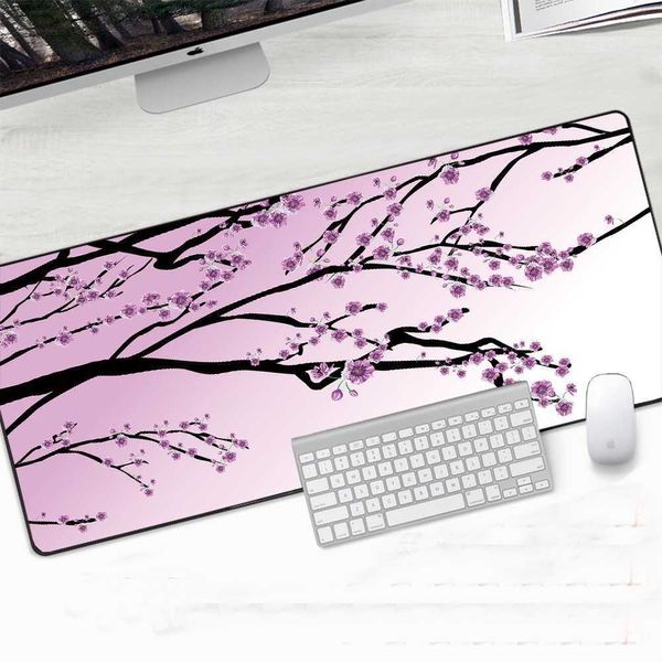 Image of Mouse Pads Wrist Landscape Mouse Pad Big Mousepad Cherry Blossom Flowers Office Computer Child Table 900x400MM R230824