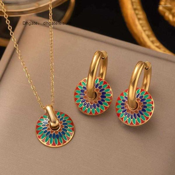 pendant necklaces retro daisy pattern earring necklace set european american ear rings ethnic titanium steel vintage jewelry, Golden
pendant necklaces retro daisy pattern earring necklace set european american ear rings ethnic titanium steel vintage jewelry, Golden