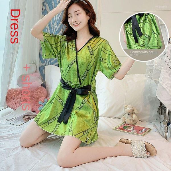 men's sleepwear women's pajamas summer ice silk short sleeves can wear thin imitation fertilizer premium home, Black;brown
men's sleepwear women's pajamas summer ice silk short sleeves can wear thin imitation fertilizer premium home, Black;brown