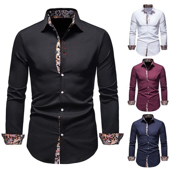 men's casual shirts business shirt slim fitting paisley printed long sleeved button up 230823, White;black
men's casual shirts business shirt slim fitting paisley printed long sleeved button up 230823, White;black