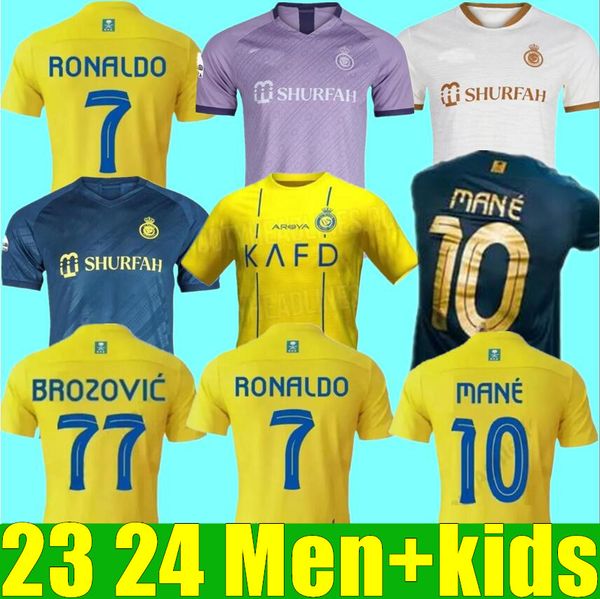 23 24 al nassr fc soccer jerseys ronaldo 2023 2024 home yellow away cr7 gonzalo mane martinez talisca women fans player version men kids kit, Black;yellow
23 24 al nassr fc soccer jerseys ronaldo 2023 2024 home yellow away cr7 gonzalo mane martinez talisca women fans player version men kids kit, Black;yellow