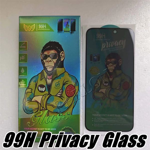 Image of 99H Premium Privacy Anti-spy Tempered Glass Phone Screen Protector for iPhone 15 14 Pro Max 14Pro 13 13pro 12 11 XR XS X 8 7 Plus Anti Spy Dark Full Coverage