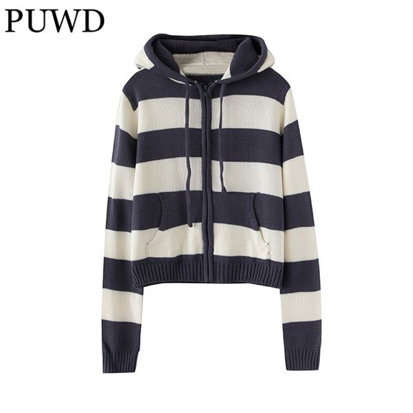 women's jackets puwd casual women striped hooded cardigan sweater autumn fashion ladies pocket knitwear girls chic knitted outwear 2308, Black;brown
women's jackets puwd casual women striped hooded cardigan sweater autumn fashion ladies pocket knitwear girls chic knitted outwear 2308, Black;brown