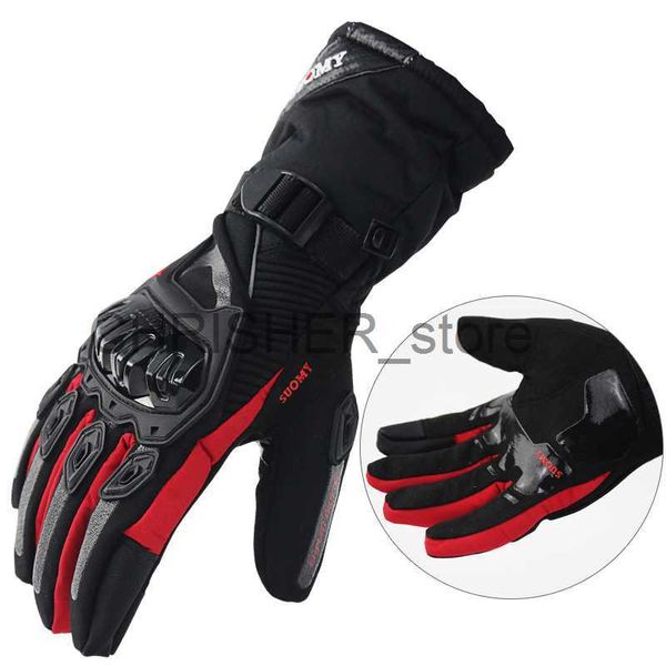 Image of Cycling Gloves Motorcycle Gloves Man Touch Screen Winter Warm Waterproof Windproof Protective Gloves Guantes Moto Luvas Motosiklet Eldiveni x0824