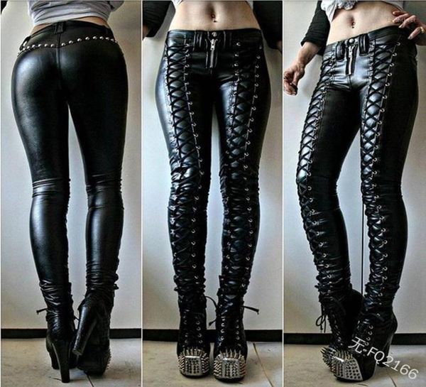 5xl large size punk gothic pu leather pencil pants skinny lace up with rivet zipper solid high waist long pants for lady16389848, Black
5xl large size punk gothic pu leather pencil pants skinny lace up with rivet zipper solid high waist long pants for lady16389848, Black