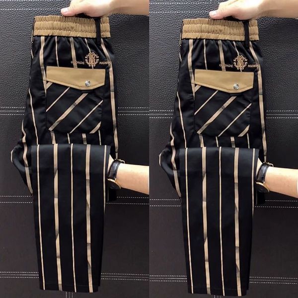 men's pants summer casual fashion stripe embroidered western for korean version handsome versatile slim fit straight 230824, Black
men's pants summer casual fashion stripe embroidered western for korean version handsome versatile slim fit straight 230824, Black